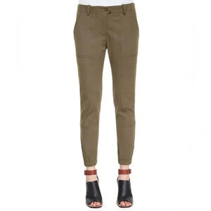 Veronica Beard Field Cargo Cropped Army Green Pant Designer Casual Women’s